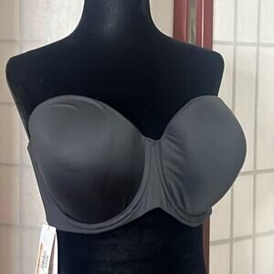 CALVIN KLEIN STRAPLESS T SHIRT UNDERWOOD WIRE‎ BLACK BRA SIZE 38DD